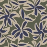 French Terry Stoff blaue Blumen auf olivgrünem Hintergrund | Fräulein von Julie