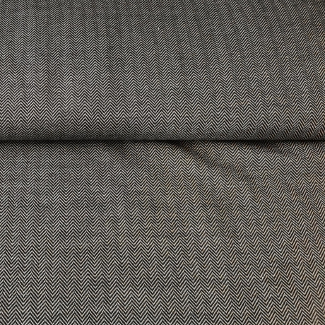 Jacquard Jersey Fischgrat anthrazit - schwarz/weiß