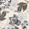 Baumwolljersey Stoff Bluette - blau weiße Blumen und Pflanzen | Neue Kollektion 2024