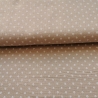 Baumwoll Musselin Stoff Blüte kleine weißen Blumen, taupe