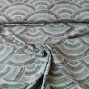 Baumwolljersey Stoff - blaue Halbkreise - Sommerstoff