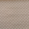 Baumwoll Musselin Stoff Blüte kleine weißen Blumen, taupe