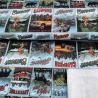 French Terry Stoff Druck Adventure Kacheln mit Comic Camping und Outdoor Motiven