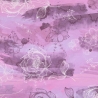 Baumwolljersey digital Druck Maja mit dezenten Blumen auf violettem Hintergrund