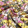 Reststück: French Terry Digital Druck Partyanimals bunter Comic Stoff mit Kätzchen | by Herzberührt; ca. 1,2m
