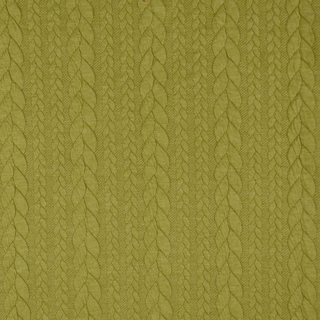 Zopfstrick Jacquard Stoff schilfgrün