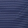 Baumwolljersey Stoff in jeansblau mit dunkelblauen Streifen