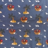 Baumwolljersey Druck Piratenschiff Insel marineblau