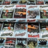 French Terry Stoff Druck Adventure Kacheln mit Comic Camping und Outdoor Motiven