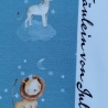 French Terry Stoff blau mit Giraffe, Löwe, Zebra, Nashorn und Elefant | Fräulein von Julie