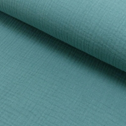 Baumwoll Musselin Stoff uni schilf