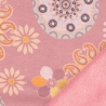 weicher & warmer Alpenfleece Stoff mit Blumen auf altrosa