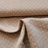 Baumwoll Musselin Stoff Blüte kleine weißen Blumen, taupe