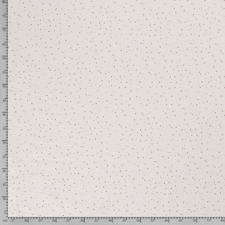 Reststück: Baumwoll Musselin Stoff mit Glitzerelmenten, grauweiß; ca. 1,2m