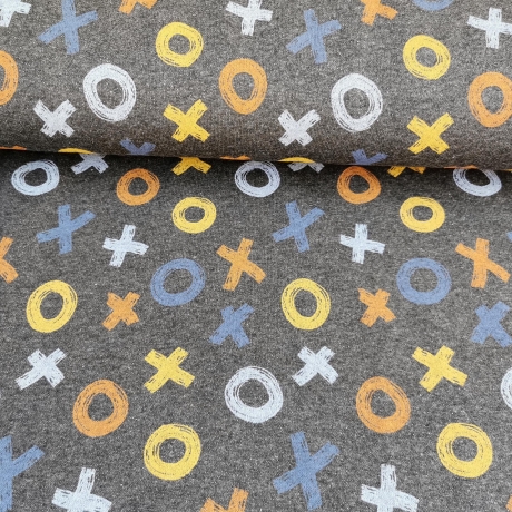 Sweat Stoff X&O Tic-Tac-Toe drei gewinnt, anthrazit