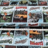 French Terry Stoff Druck Adventure Kacheln mit Comic Camping und Outdoor Motiven