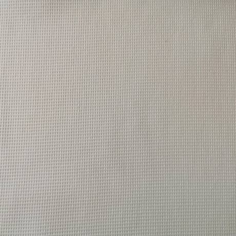 Waffelpique uni, weiß - 100% Baumwoll Stoff - kleine Karos