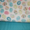 Baumwolle Ostern, bunte Ostereier, Osterhase Waserfarben, Pastelfarben