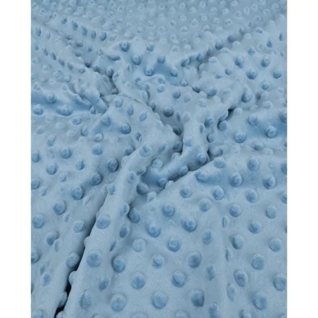 Minky Fleece Stoff uni jeans blau