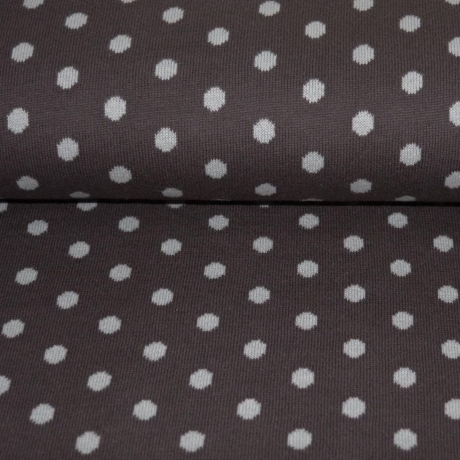 BIO Baumwoll Strick Punkte braun beige - 100% Bio Baumwolle
