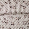 Minky Fleece Stoff weiß mit kleinen Eulen