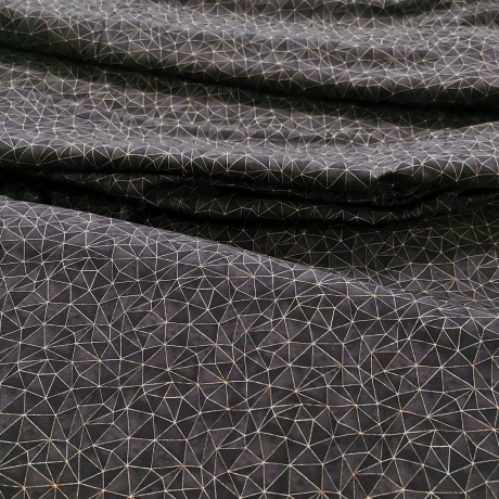 Baumwolljersey Druck schwarz mit geometrischen Mustern / Linien | Fräulein von Julie