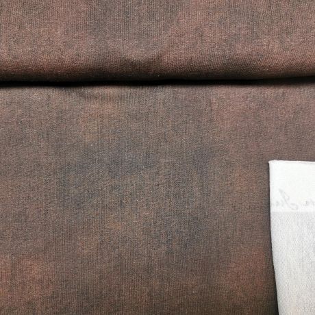 Reststück: French Terry Stoff dunkelbraun, Jeans Optik | Fräulein von Julie; ca. 0,3m