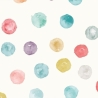 French Terry Stoff mit pastellfarbenen Tupfen/Kreisen auf weißem Grund | Fräulein von Julie