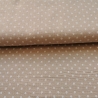 Baumwoll Musselin Stoff Blüte kleine weißen Blumen, taupe