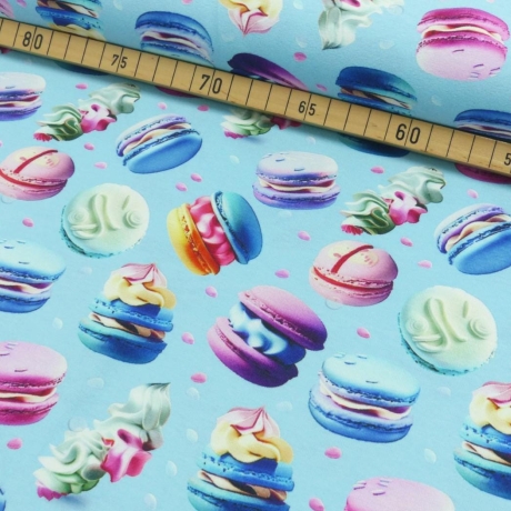 Baumwoll Jersey Stoff Digital Druck Macarons