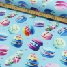 Baumwoll Jersey Stoff Digital Druck Macarons