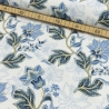 Baumwolljersey Stoff Bluette - blau weiße Blumen und Pflanzen | Neue Kollektion 2024