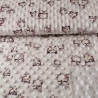 Minky Fleece Stoff weiß mit kleinen Eulen