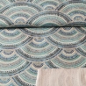 Baumwolljersey Stoff - blaue Halbkreise - Sommerstoff