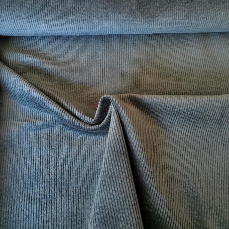Washed Cord Stoff Stretch uni dunkel petrol - Basic Stoffe
