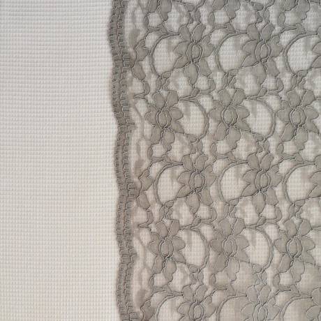 Spitze mit Bogenkante, uni grau