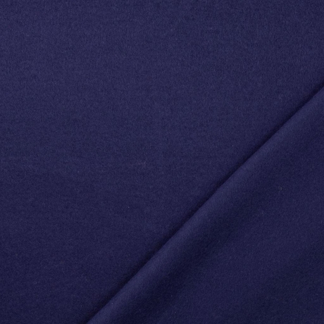 Baumwollfleece Stoff uni marineblau - 100% Baumwolle