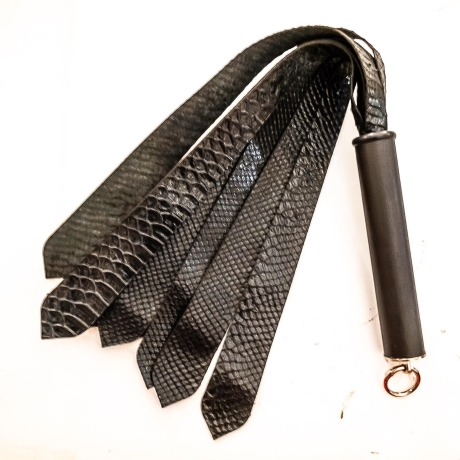 Black Tie / Lizard. 56cm/22 Lederflogger