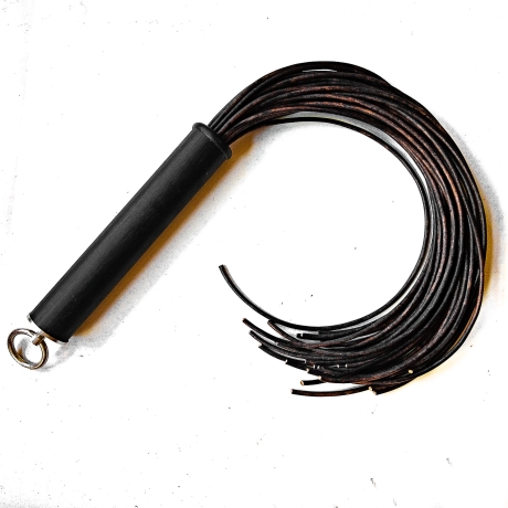 Leder-Flogger Spaghettoni/Sepia. 61cm/24