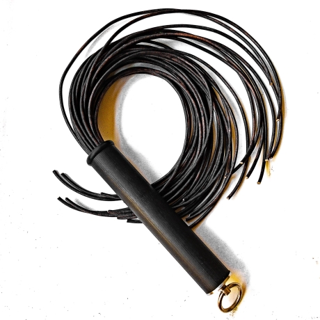 Leder-Flogger Spaghettoni/Sepia. 61cm/24