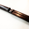 Tawse/Slim/Schwarz. 51cm/20, zweizüngiges Paddle aus 2 x 2mm Leder mit Carbon-Einlage