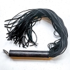 Linguine/Nero. 61cm/24 Veloursleder-Flogger