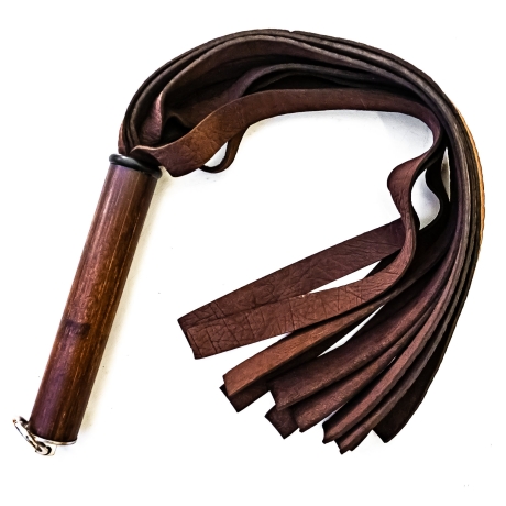 Flogger Buffalo Gals/Soft (61cm/24) aus Lamm-Veloursleder mit Büffel-Prägung. BDSM
