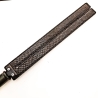 Tawse/Lachs/Schwarz. 51cm/20, zweizüngiges Paddle aus geschichtetem Leder mit Carbon-Einlage