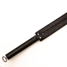 Tawse/Lachs/Schwarz. 51cm/20, zweizüngiges Paddle aus geschichtetem Leder mit Carbon-Einlage