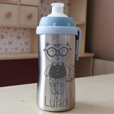 Trinkflasche aus Edelstahl - Gravur Babyfläschche Nuk Junior Cup