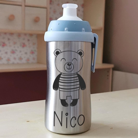 Trinkflasche aus Edelstahl - Gravur Babyfläschche Nuk Junior Cup