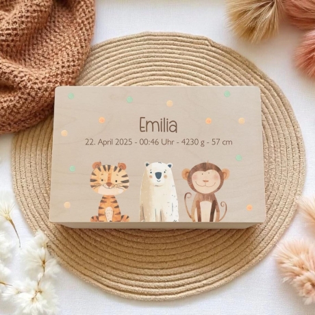 Erinnerungskiste Baby Zwillinge personalisiert Geburt Taufe
