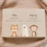 Erinnerungskiste Baby Zwillinge personalisiert Geburt Taufe