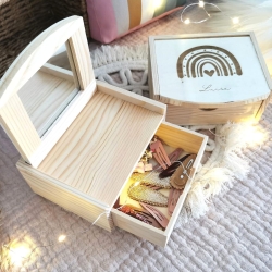 Schmuckkästchen Haargummibox personalisiert Spiegel ver. Motive